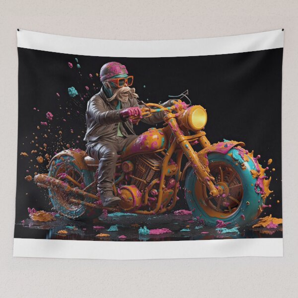 Item preview, A Bad Ass Biker Splashed With Wet Paint designed and sold by Diego Re.