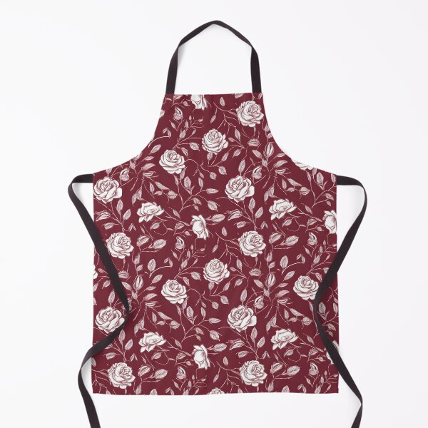 Item preview, White Rose Drawing on a Maroon Background designed and sold by John-NW-Shop.