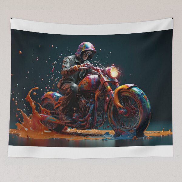 Item preview, Bad Ass Biker Skitting In Paint designed and sold by Diego Re.