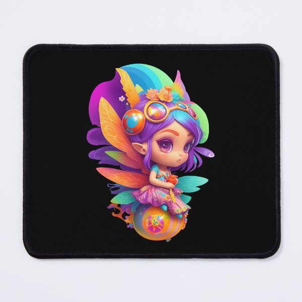 Item preview, Cute and Colourful Psychedelic Chibi Kawaii Rainbow Fantasy Fairy - Emma designed and sold by Amanda Lucas.