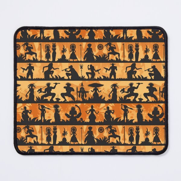 Item preview, dark human silhouettes on orange background - Different pattern size? Email me -  designed and sold by Picture-Art.