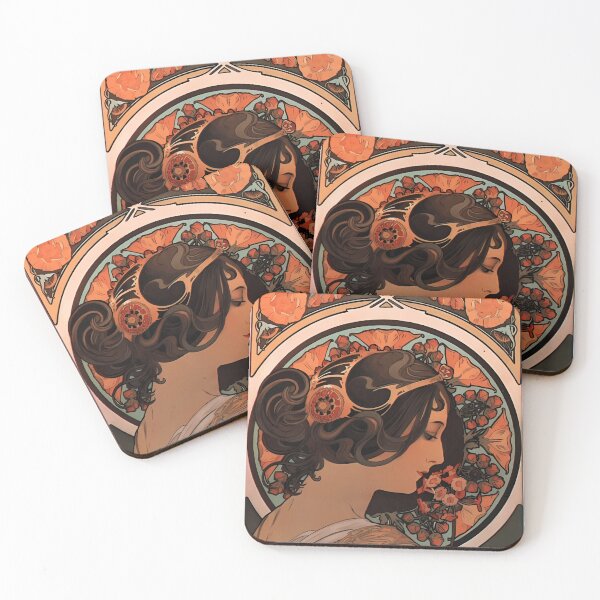 Item preview, Alphonse Mucha, Cow Slip, Art Nouveau designed and sold by NouveauEra.