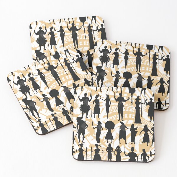 Item preview, dark human silhouettes on light background - Different pattern size? Email me -  designed and sold by Picture-Art.