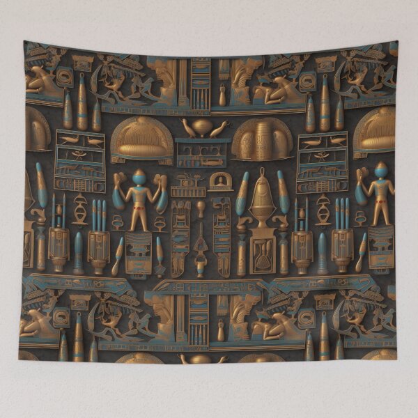 Item preview, golden seamless fantasy egypt pattern - Different pattern size? Email me -  designed and sold by Picture-Art.