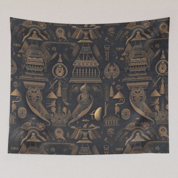 Item preview, golden seamless fantasy egypt pattern 1 - Different pattern size? Email me -  designed and sold by Picture-Art.
