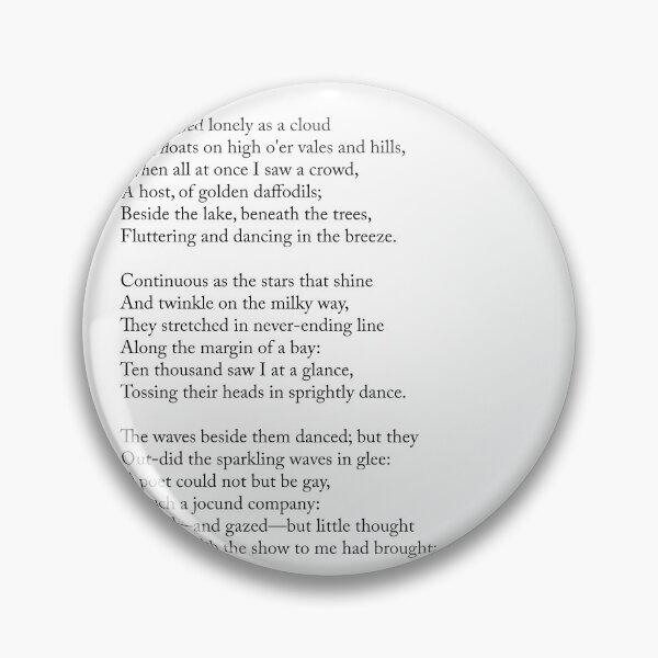 Item preview, Daffodils - William Wordsworth Poem - Literature - Typography Print 1 designed and sold by Studio Grafiikka.