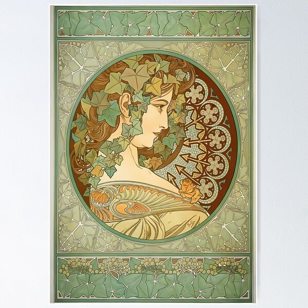 Aperçu de l'œuvre Alphonse Mucha, Laurier, Art Nouveau, créée et vendue par NouveauEra.