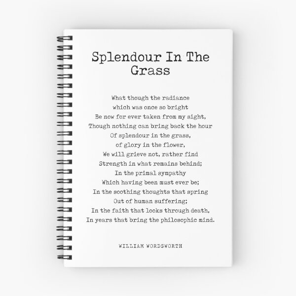Item preview, Splendour In The Grass - William Wordsworth Poem - Literature - Typewriter Print 1 designed and sold by Studio Grafiikka.