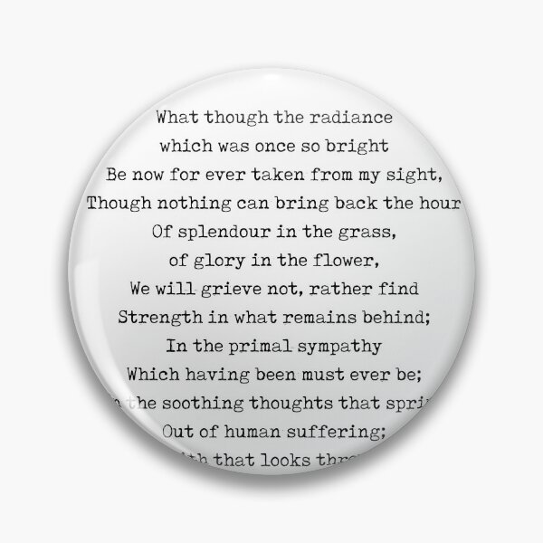 Item preview, Splendour In The Grass - William Wordsworth Poem - Literature - Typewriter Print 1 designed and sold by Studio Grafiikka.