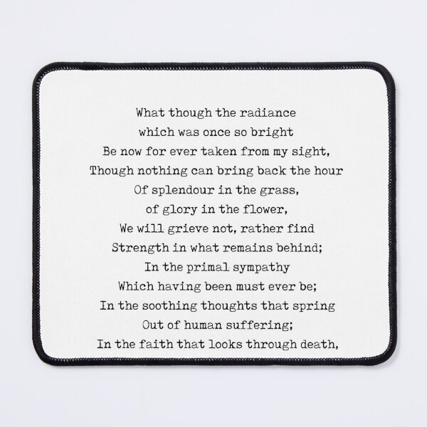 Item preview, Splendour In The Grass - William Wordsworth Poem - Literature - Typewriter Print 1 designed and sold by Studio Grafiikka.