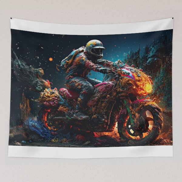 Item preview, Bad Ass Biker In A Fantastical Land of Paint designed and sold by Diego Re.