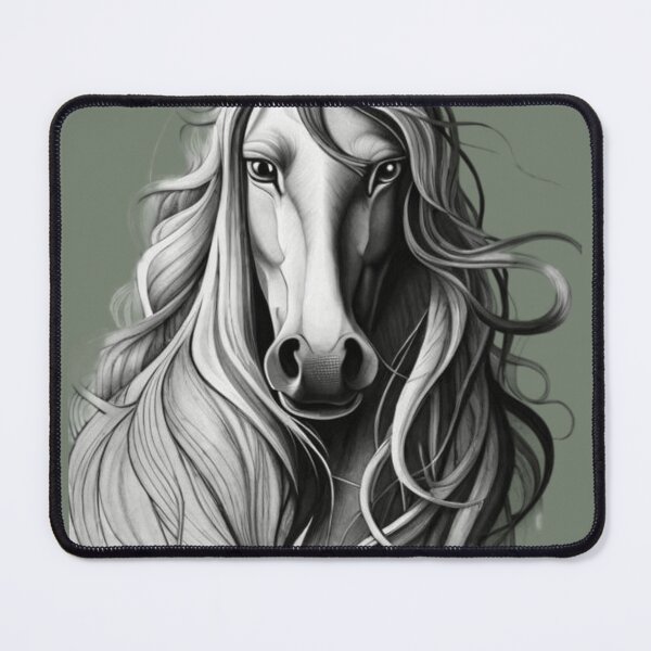 Item preview, A drawing of a horse with long hair designed and sold by Hillol Bora.
