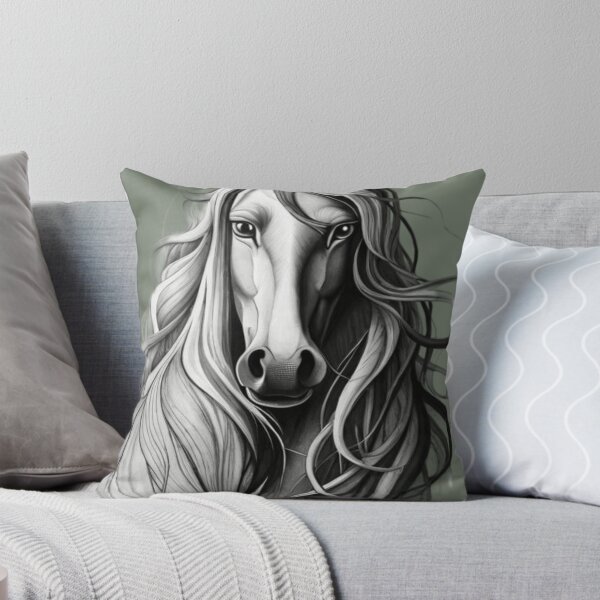Item preview, A drawing of a horse with long hair designed and sold by Hillol Bora.