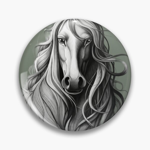 Item preview, A drawing of a horse with long hair designed and sold by Hillol Bora.