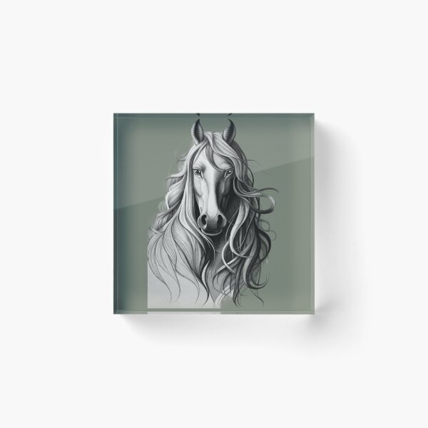 Item preview, A drawing of a horse with long hair designed and sold by Hillol Bora.