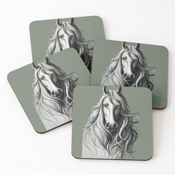 Item preview, A drawing of a horse with long hair designed and sold by Hillol Bora.