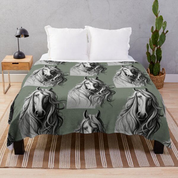 Item preview, A drawing of a horse with long hair designed and sold by Hillol Bora.