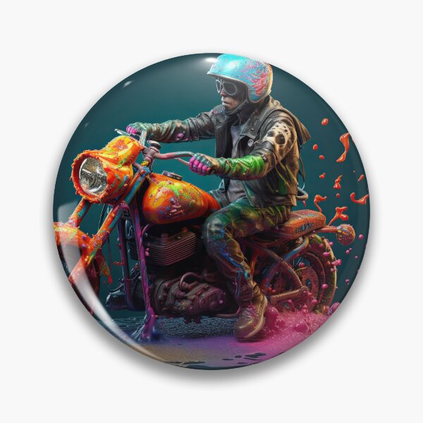 Item preview, Bad Ass Biker Drifting In Paint designed and sold by Diego Re.