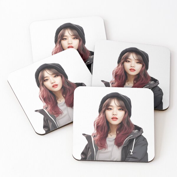Item preview, Korean Girl with Violet Hair: Elegance and Mystery in a Captivating Design designed and sold by Neuronexia.