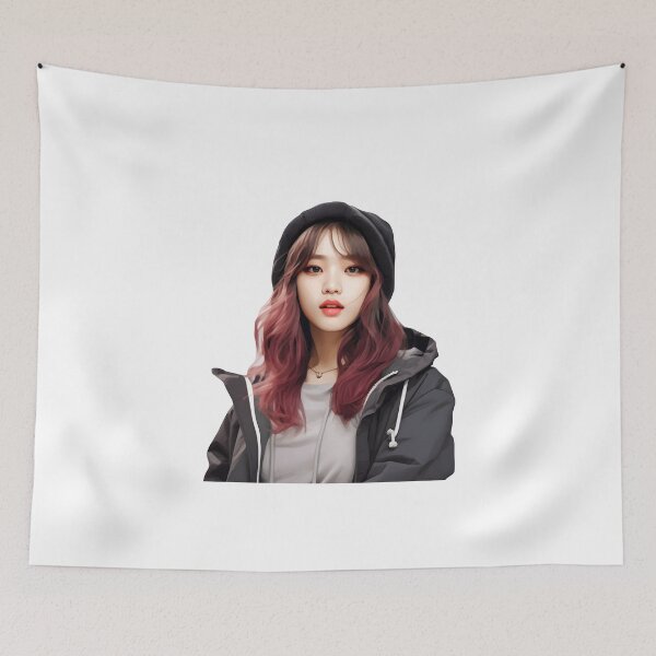 Item preview, Korean Girl with Violet Hair: Elegance and Mystery in a Captivating Design designed and sold by Neuronexia.