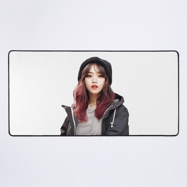 Item preview, Korean Girl with Violet Hair: Elegance and Mystery in a Captivating Design designed and sold by Neuronexia.