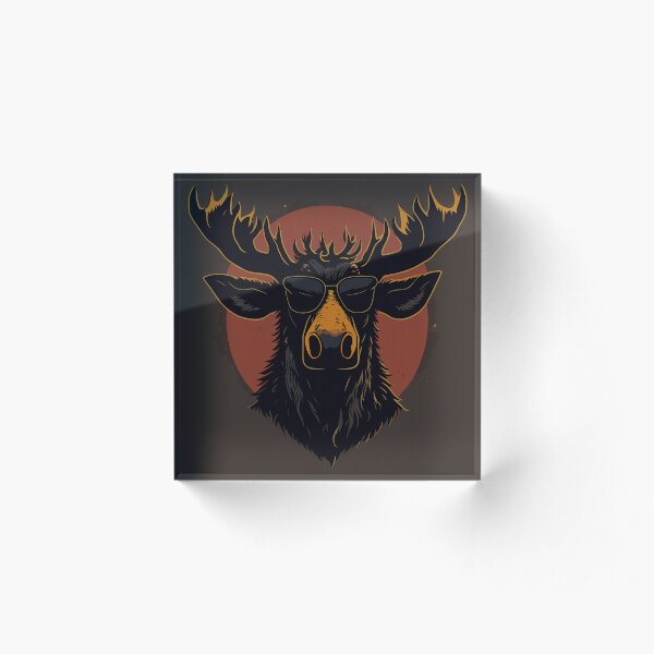 Item preview, Grunge Moose with Sunglasses designed and sold by ArcticWolf-Art.