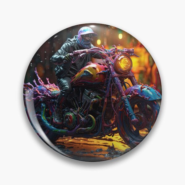 Item preview, Bad Ass Biker On A Multicolor Melting Bike designed and sold by Diego Re.