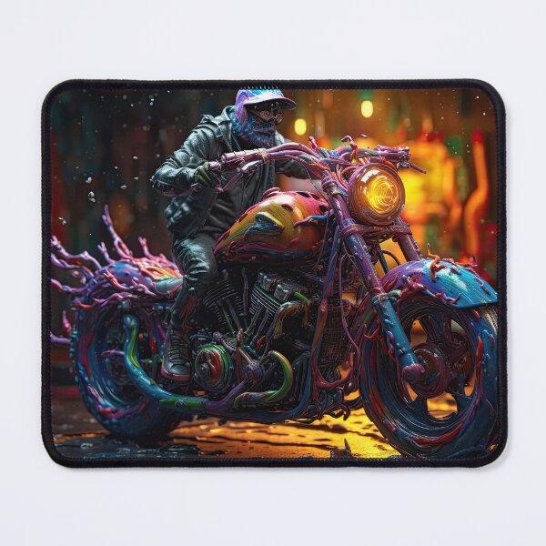 Item preview, Bad Ass Biker On A Multicolor Melting Bike designed and sold by Diego Re.