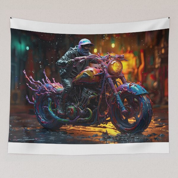 Item preview, Bad Ass Biker On A Multicolor Melting Bike designed and sold by Diego Re.