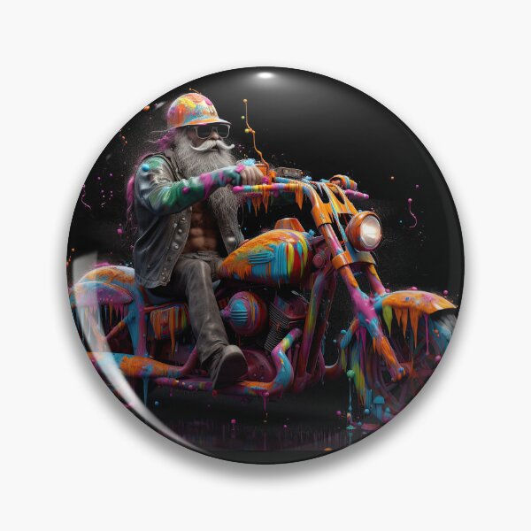 Item preview, A Bad Ass Biker On A Wet Painted Multicolor Bike designed and sold by Diego Re.