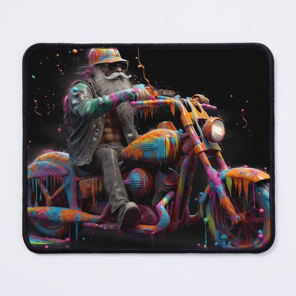 Item preview, A Bad Ass Biker On A Wet Painted Multicolor Bike designed and sold by Diego Re.
