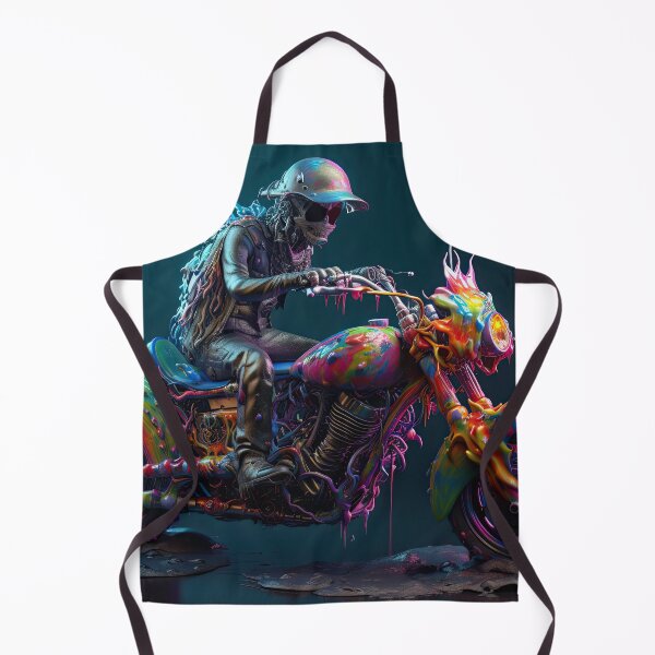 Item preview, Bad Ass Skeleton Biker On A Multicolor Melting Bike designed and sold by Diego Re.