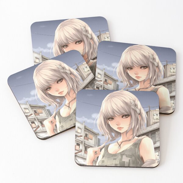 Item preview, White-Haired Manga Girl: Grace and Sweetness in an Enchanting Design designed and sold by Neuronexia.