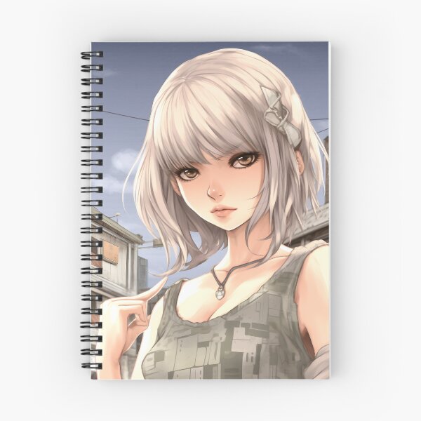 Item preview, White-Haired Manga Girl: Grace and Sweetness in an Enchanting Design designed and sold by Neuronexia.