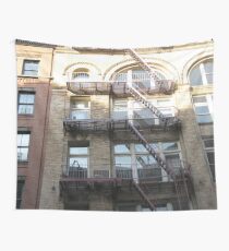 Building, windows, fire escape, floors, New York City Wall Tapestry