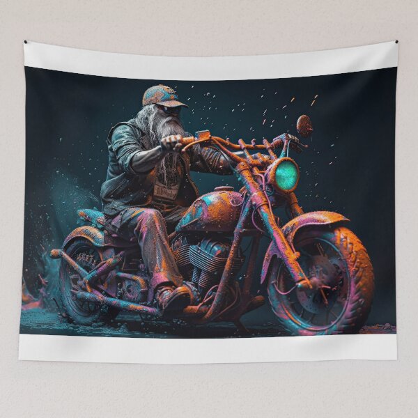 Item preview, Bad Ass Biker On A Painted Motorcycle designed and sold by Diego Re.