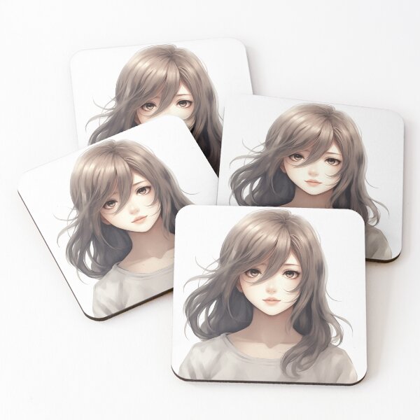 Item preview, Gray-Eyed and Gray-Haired Manga Girl: Mystery and Elegance in an Enchanting Design designed and sold by Neuronexia.