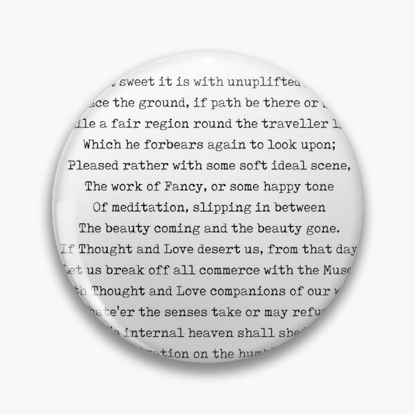 Item preview, Most Sweet It Is - William Wordsworth Poem - Literature - Typewriter Print 2 designed and sold by Studio Grafiikka.