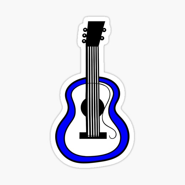 Innovative Blue Guitar Concept Sticker