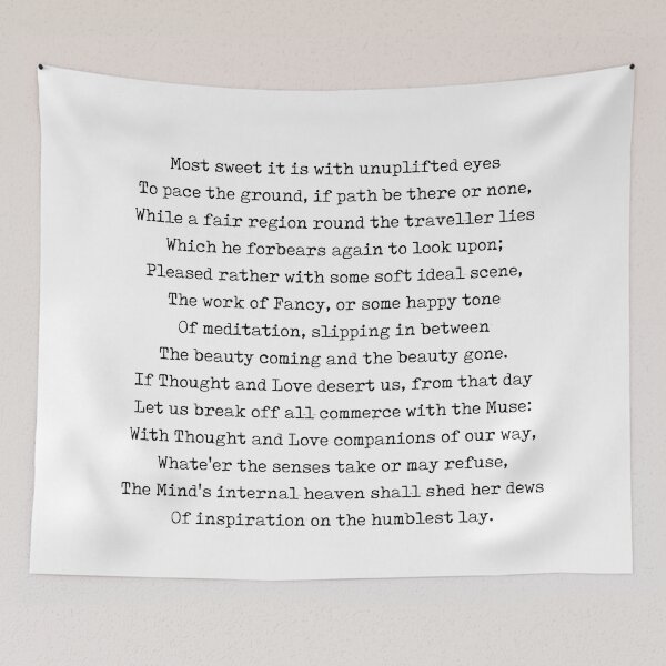 Item preview, Most Sweet It Is - William Wordsworth Poem - Literature - Typewriter Print 2 designed and sold by Studio Grafiikka.