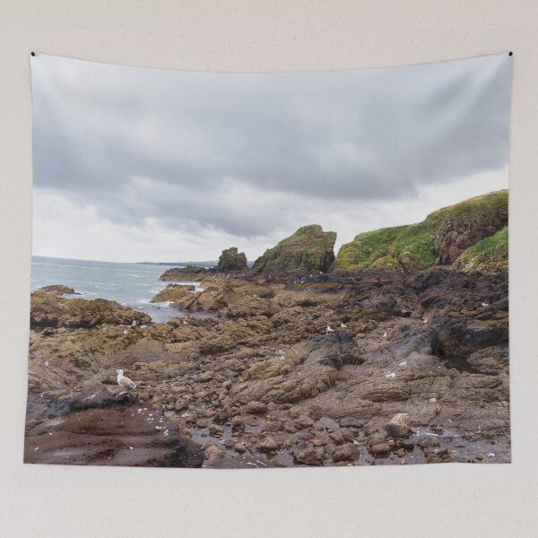 Item preview, Rugged Scottish Coastline in St. Abbs on a Cloudy, Moody Day designed and sold by vryandesigns.
