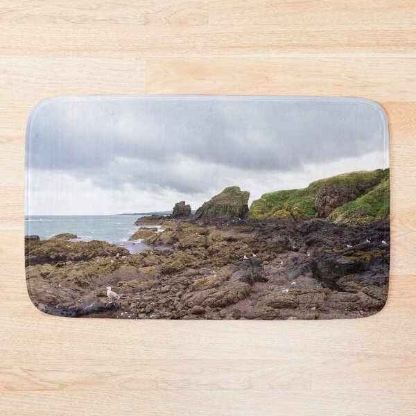 Item preview, Rugged Scottish Coastline in St. Abbs on a Cloudy, Moody Day designed and sold by vryandesigns.