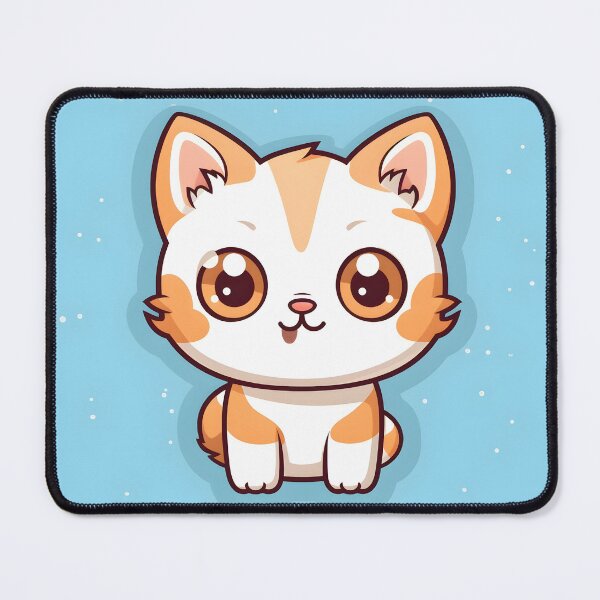 Item preview, Cute Little Cat on Blue Background: Sweetness and Cuteness in an Enchanting Design designed and sold by Neuronexia.