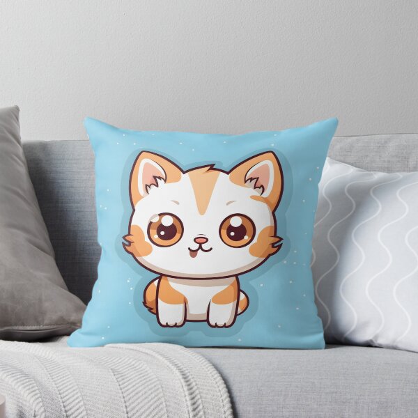 Item preview, Cute Little Cat on Blue Background: Sweetness and Cuteness in an Enchanting Design designed and sold by Neuronexia.