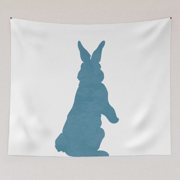 Item preview, Blue Rabbit Silhouette - Scandinavian Nursery Decor - Animal Friends - For Kids Room - Minimal designed and sold by Studio Grafiikka.