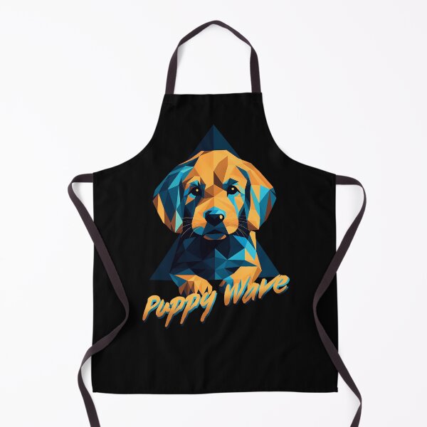 Item preview, Vintage neon 80s retrowave golden retriever puppy designed and sold by MDCGraphics.