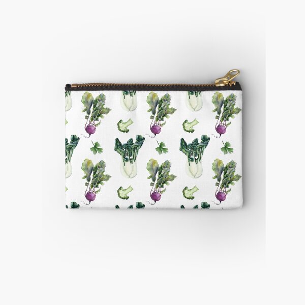 Item preview, Watercolor vegan friendly botanical seamless pattern with vegetables on white background. Kohlrabi, broccoli, parsley and Chinese cabbage designed and sold by Elena Malgina.