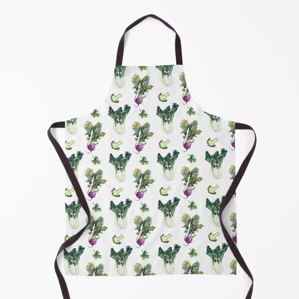 Item preview, Watercolor vegan friendly botanical seamless pattern with vegetables on white background. Kohlrabi, broccoli, parsley and Chinese cabbage designed and sold by Elena Malgina.