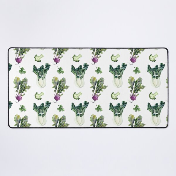Item preview, Watercolor vegan friendly botanical seamless pattern with vegetables on white background. Kohlrabi, broccoli, parsley and Chinese cabbage designed and sold by Elena Malgina.