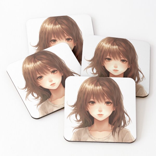 Item preview, Manga Girl with Brown Eyes: Mystery and Elegance in an Enchanting Design designed and sold by Neuronexia.